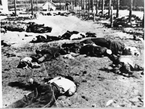 Bodies of prisoners killed upon arrival to Jasenovac